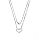 925 Silver Heart Double Necklace 