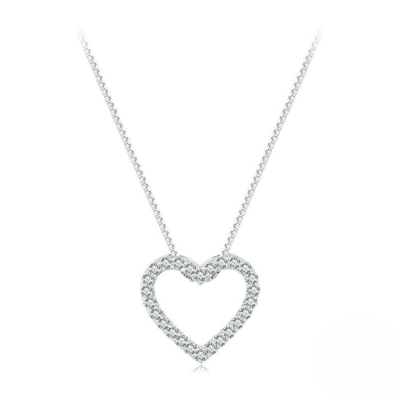 925 Silver Crystal Heart Necklace 