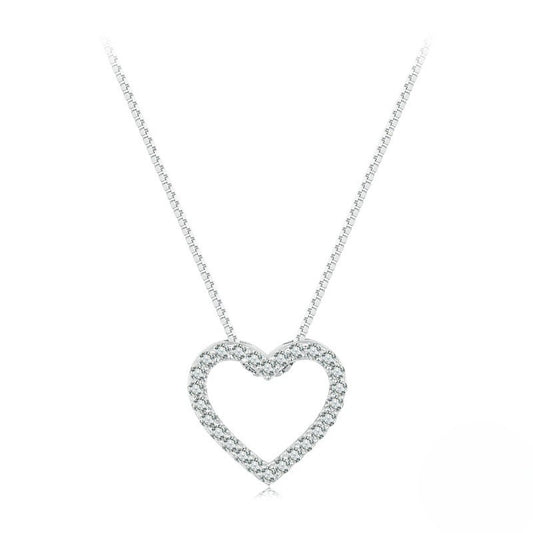 925 Silver Crystal Heart Necklace 