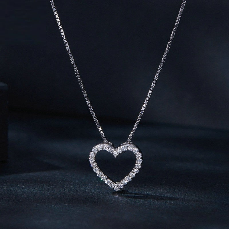 925 Silver Crystal Heart Necklace 